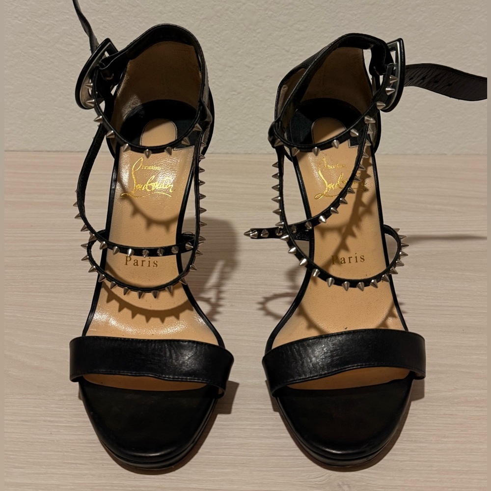 Christian Louboutin Black Spiked Heels